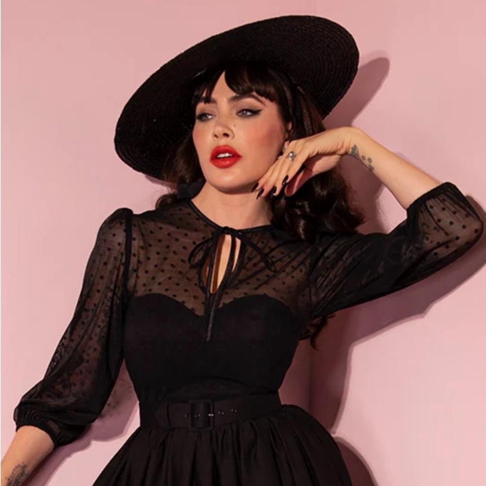 Vixen By Micheline Pitt Frenchie Swing Dress in Black